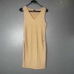 SHEIN Beige Sleeveless Ribbed Knit Bodycon Dress Women’s Large